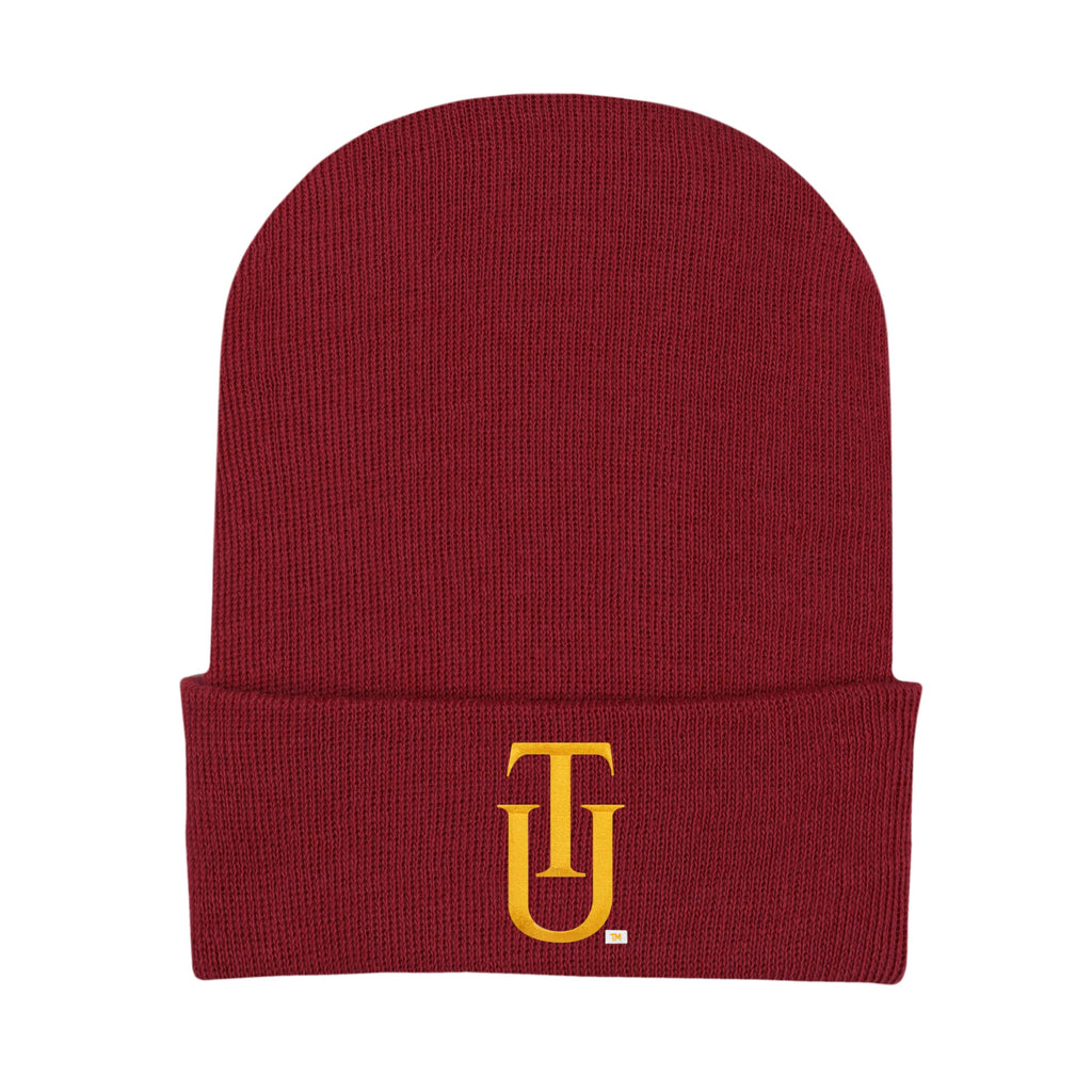 College Baby Infant Knit Cap Tuskegee Golden Tigers Logo - Crimson - Newborn