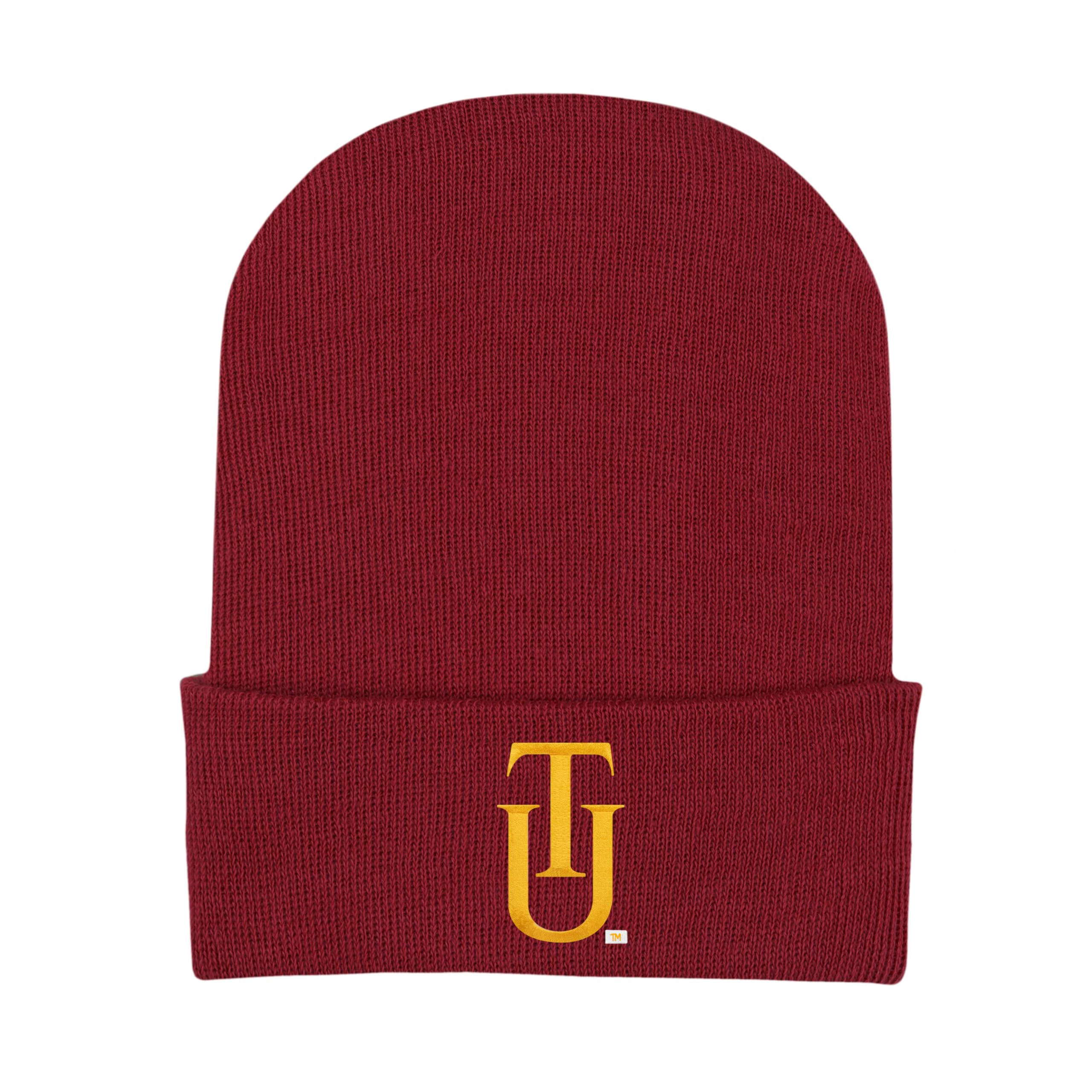 College Baby Infant Knit Cap Tuskegee Golden Tigers Logo - Crimson - Newborn