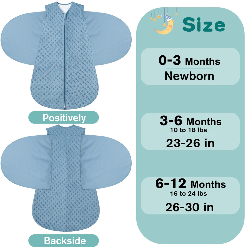 BSTOPPT Fleece Newborn Sleep Sack Baby Swaddle,3-Way Adjustable Wearable Blanket,2 Pack Fleece Swaddling sleeping bag TOG 2.0， (Brown & Dark Green, 6-12 Months)