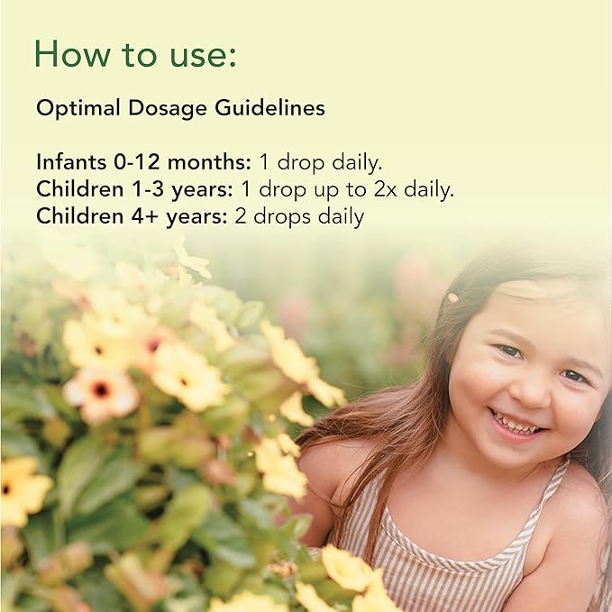 CHILDLIFE Essentials Organic Vitamin D3 Drops for Infants & Newborns - Baby Vitamin D Drops, 400 IU per Liquid Drop, Immune & Bone Health Support, USDA Organic, Flavorless - 0.21 Fl Oz (1 Pack)