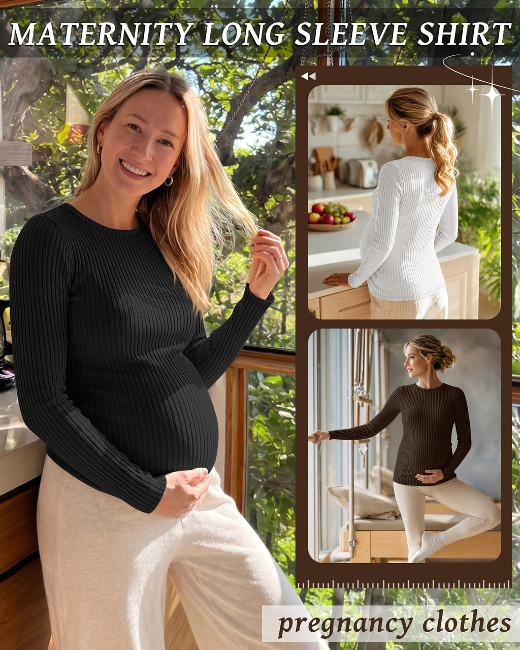 Riyiper 3 Pack Womens Maternity Shirts, 3-Color, XX-Large