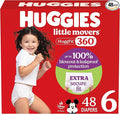 Huggies Size 6 Baby Diapers, Little Movers HuggFit 360° Baby Diapers with 360° Waistband, Size 6 (35+ lbs), 48 Count, Packaging May Vary