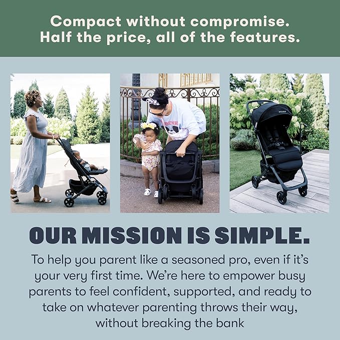 Colugo Compact Stroller+ Lightweight Foldable Travel Stroller for Airplane, Baby Toddlers & Infants with New One-Hand Fold, Reclining Seat, Rain Cover, Carry Backpack & Cup Holder (Black)