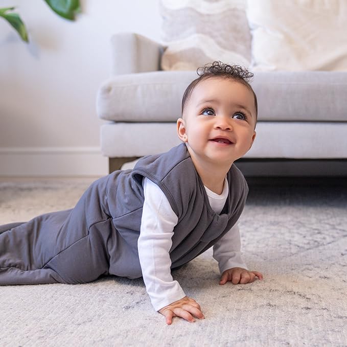 HALO SuperSoft Bamboo Wearable Blanket 1.5 TOG – Buttery Soft, Plush Baby Sleep Sack for Newborns, Infants & Toddlers, Hip-Healthy Design, Machine Washable, 6-12 Months, Medium, Charcoal