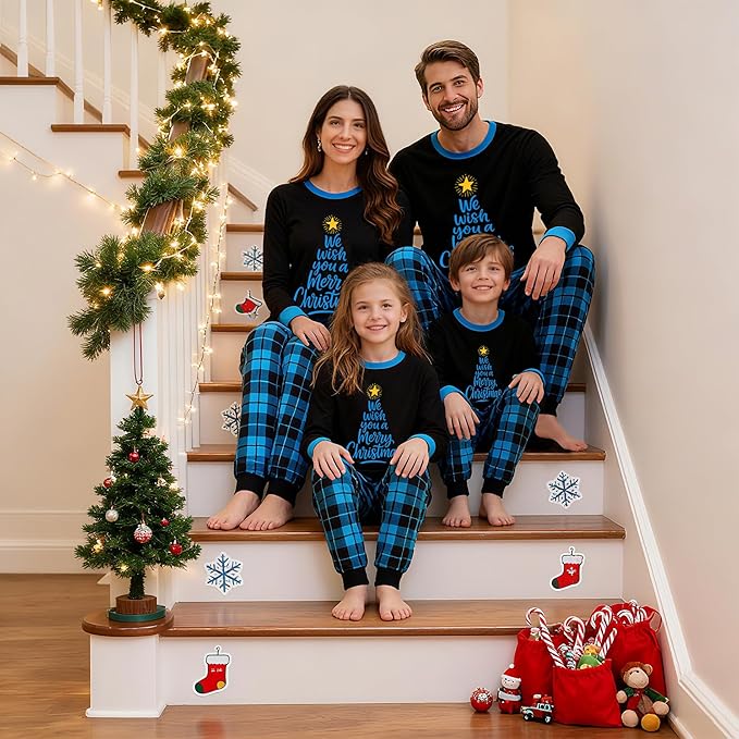 Awoscut Family Christmas Pajamas Matching Pajamas for Family, Xmas PJs Sets Holiday Sleepwear