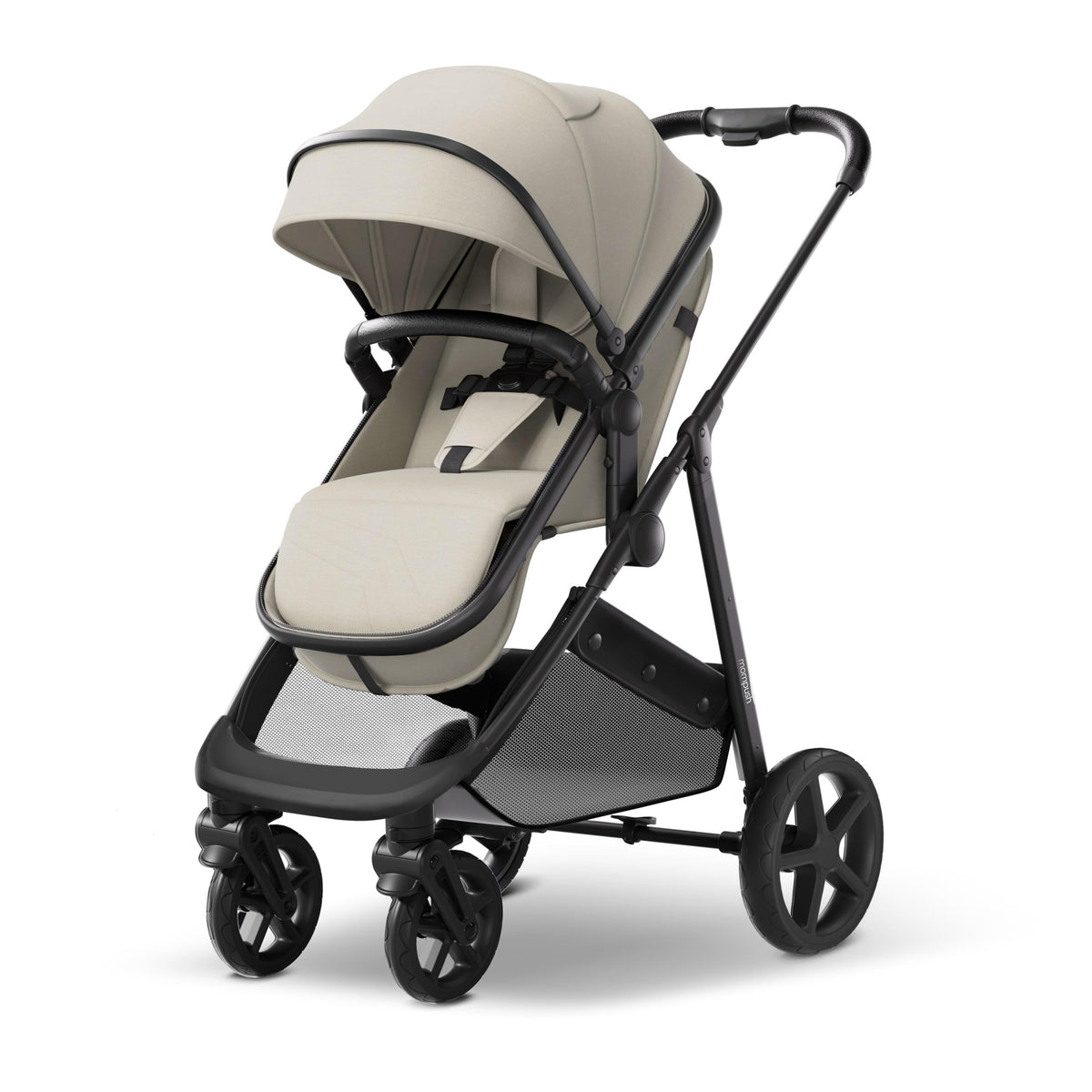 Mompush Wiz 2-in-1 Bassinet Stroller Reversible Seat, One-Hand Fold, Black