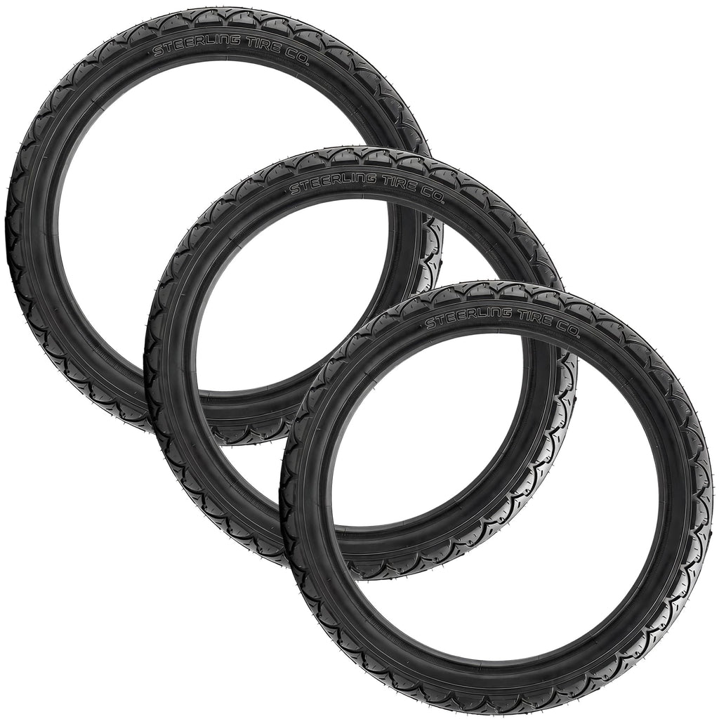 Three 16-Inch Tire Replacements for Jogging Strollers Like BOB Ironman & Bike Trailers Including Allen Sport, Burley and Instep (3-Pack) by Steerling Tire Co.