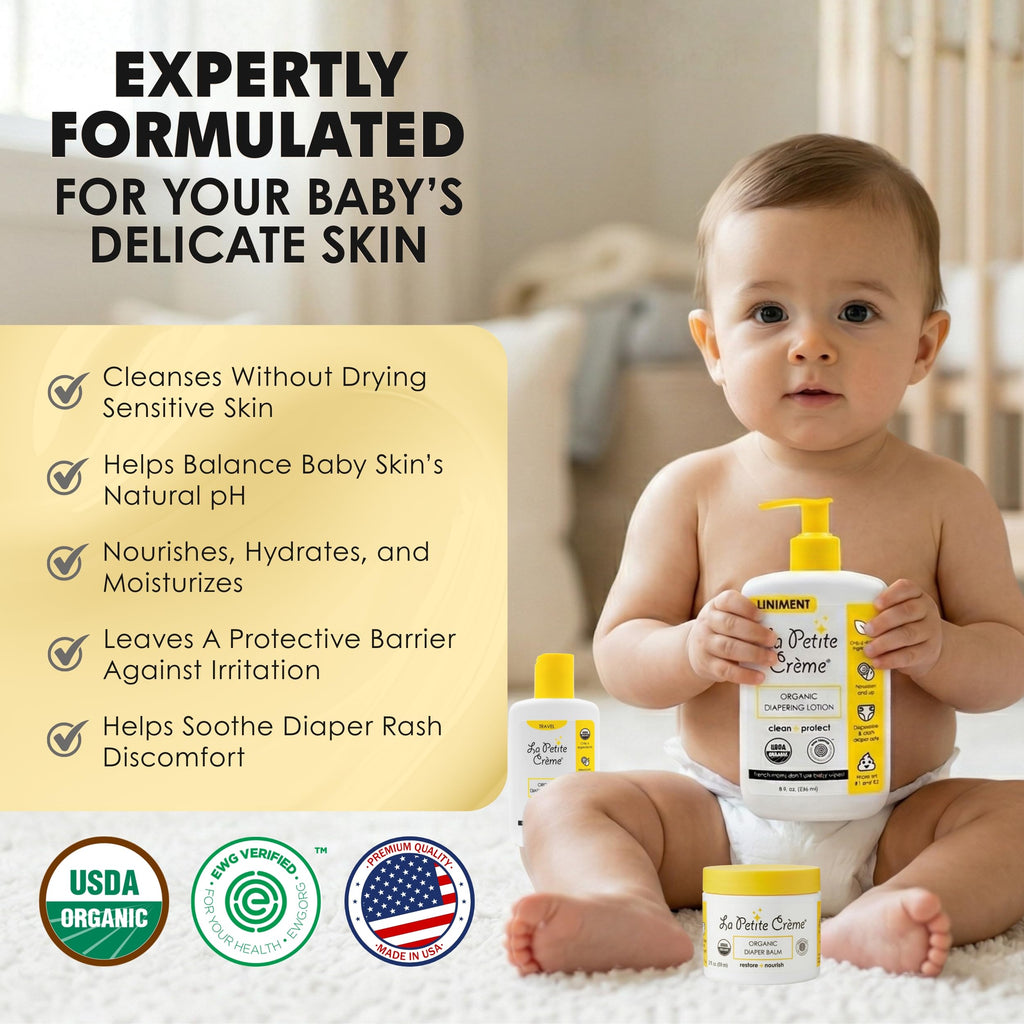 La Petite Creme Diapering Gift Set for Baby Shower, Newborn Essentials