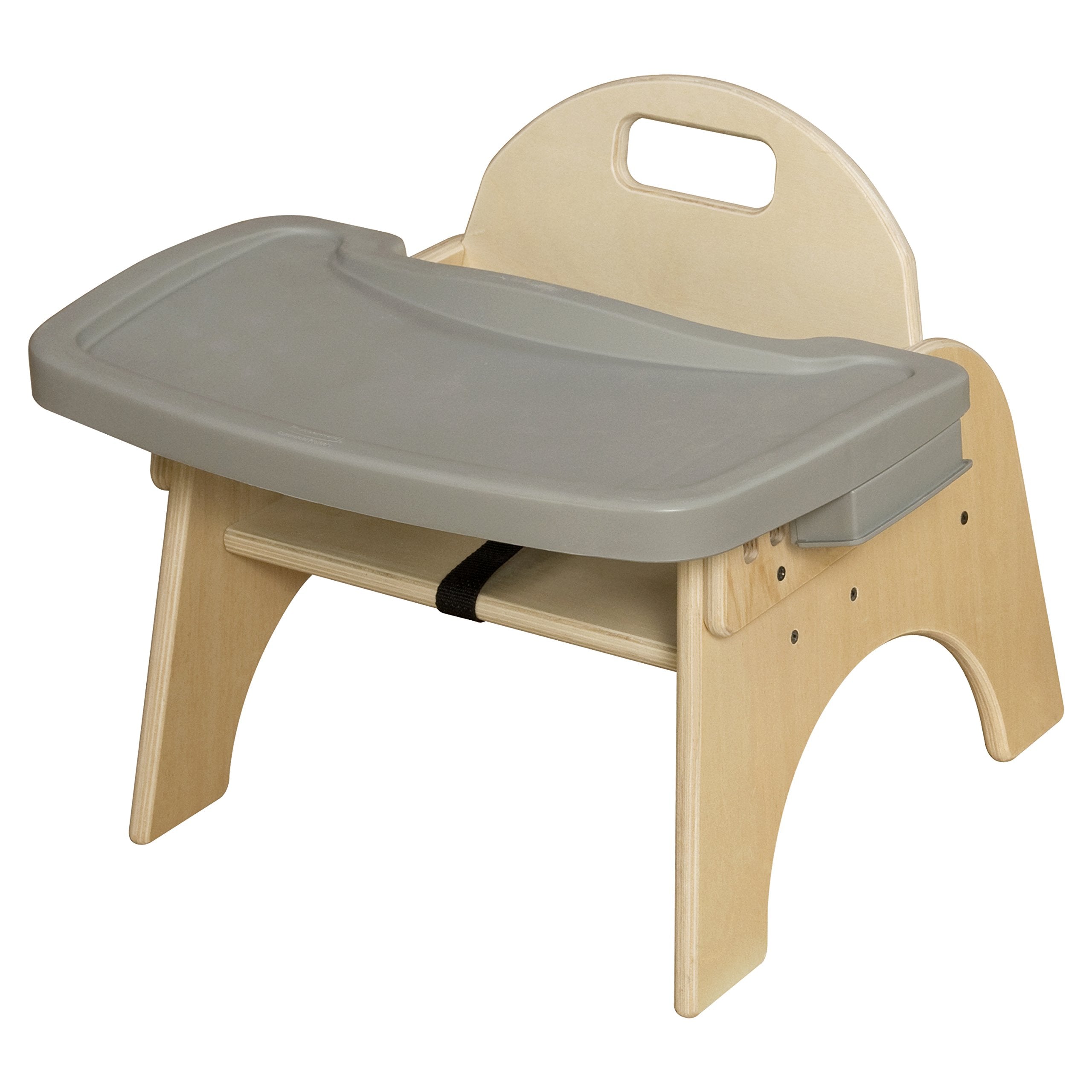 RRI Goods 11'H Montessori Low Feeding Chair, Toddler Wooden Stackable Chair with Removable Tray, Safety Harness, Suitable for Ages 3-5