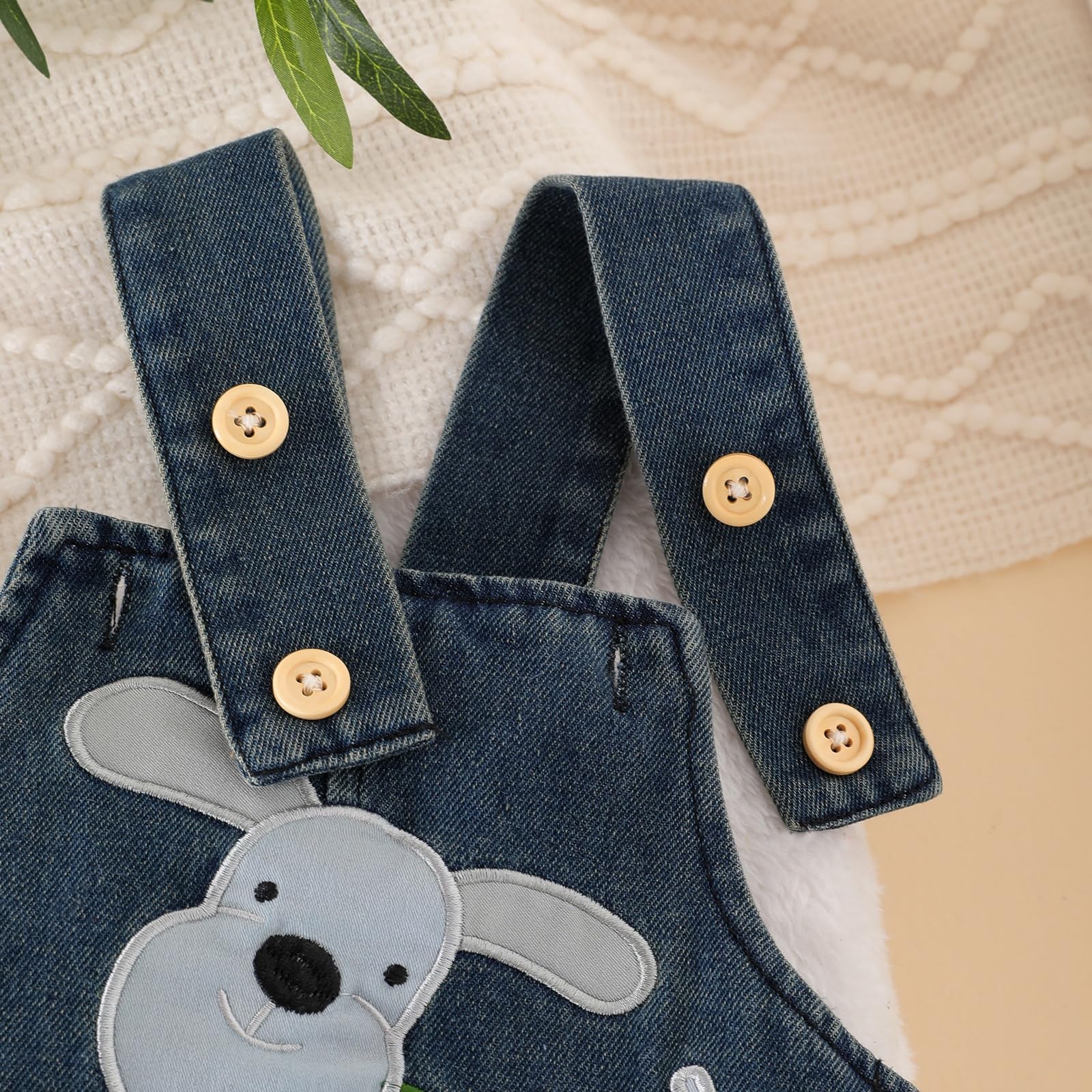 9-12 Month Boy Clothes Baby Fall Winter Outfits Infant Long Sleeve Striped Romper Cute Dog Cartoon Button Jeans Overalls Pants Set Green 9-12 Months