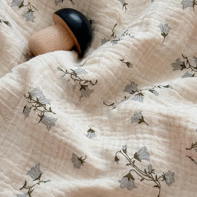 BuLuTu Cute Floral Toddler Pillowcase Cotton Muslin Kids Pillow Case with Enveloped Closure Soft Breathable Standard Size Pillowcase for Sleeping, 1 Piece, Hyacinth Pattern, 20"x26"