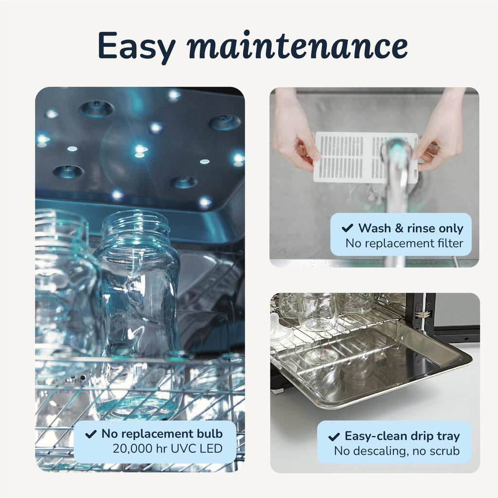 Wabi UVC LED Sanitizer & Dryer Ultra (White + Gunmetal Trim)