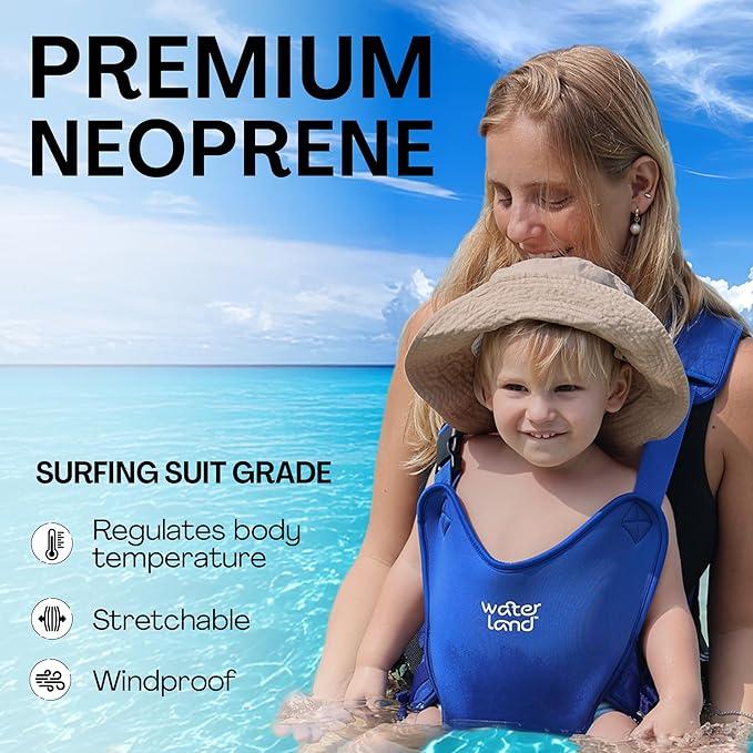 WaterLand Baby Carrier - Innovative Carrier You Can Use Both in Water & Land - Waterproof Infant Chest Holder with Adjustable Straps, Lightweight Toddler Harness for Pool & Beach (SuperPink)