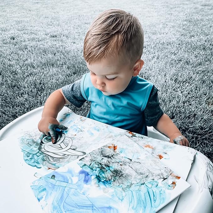 BapronBaby Minimalist Teal Bapron - No Neck Tie Safer Bib for Baby & Toddler - Soft Waterproof Stain Resistant - Machine Washable - Sz Baby/Toddler 6m-3T