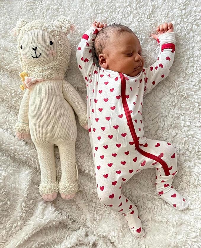 KicKee Full of Hearts Footie with Zipper, One Piece Boy or Girl Baby Clothes