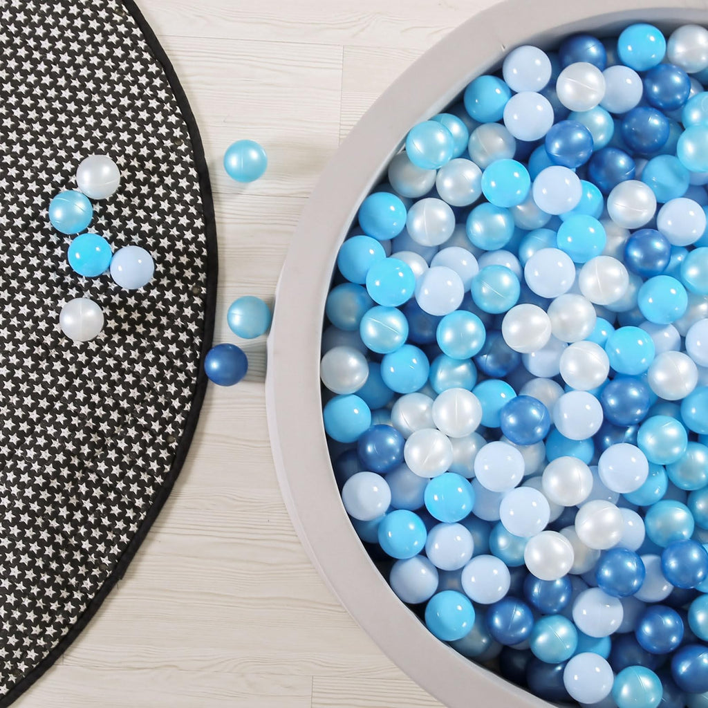 GOGOSO Ball Pits Balls Toddlers 50 100 200 500 Plastics Shape Ball Non-Phthalate Non-BPA Non-Toxic 2.2-Inch Crush Proof Play Balls,Pearl Blue Colors, 200 Balls