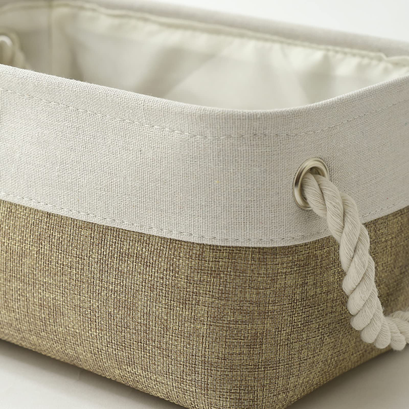 Sacyic Small Storage Baskets for shelves,Fabric Storage Baskets for closet,rectangular Collapsible baskets for organizing clothes,books,gifts
