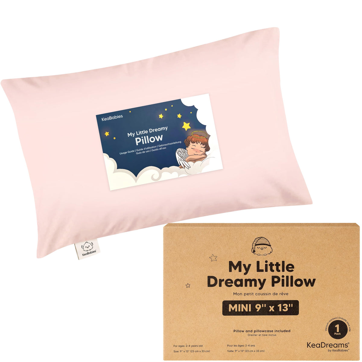 Mini Toddler Pillow with Pillowcase, 9x13 My Dreamy Pillow, Jungle Green