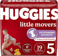 Huggies Size 5 Diapers, Little Movers Baby Diapers, Size 5 (27+ lbs), 19 Count, Packaging May Vary