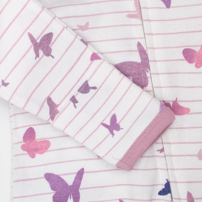HonestBaby Sleep and Play Footed Pajamas One-Piece Sleeper Jumpsuit Zip-Front PJs 100% Organic Cotton for Baby Girls