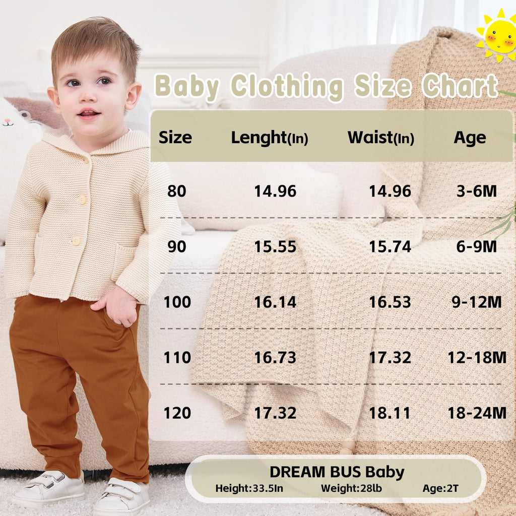DREAM BUS Pack of 3 Toddler Jogger Pants with Pocket Toddler Boy Sweatpants Baby Boy Pants Infant Newborn Leggings