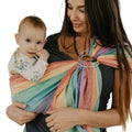 Hip Baby Wrap Ring Sling Carrier for Baby, 8-35 lbs - Summer Rainbow