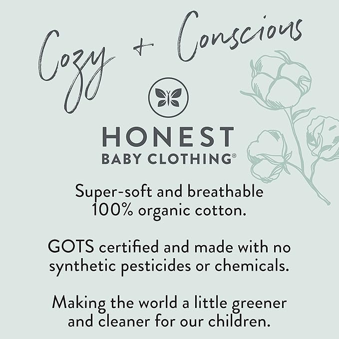 HonestBaby Baby Sleep N' Play One-Piece Zip-Front Footed Organic Cotton Pajama Sleeper