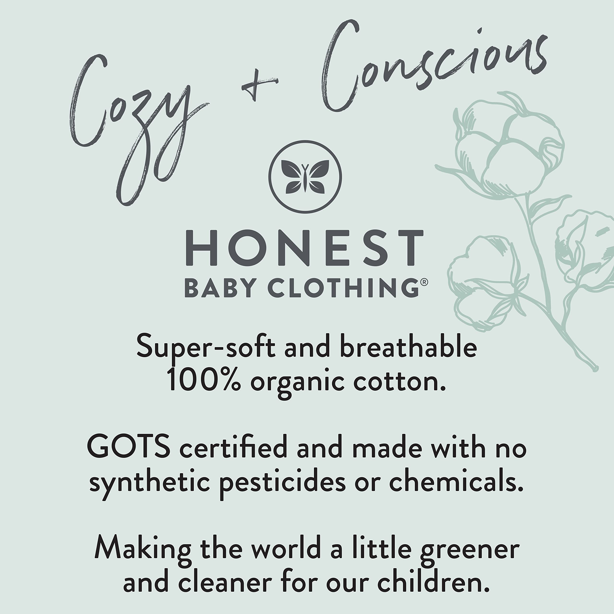 HonestBaby Baby Boys 4-Piece Long Sleeve PJ Set, Blue Plaid, 12 Months