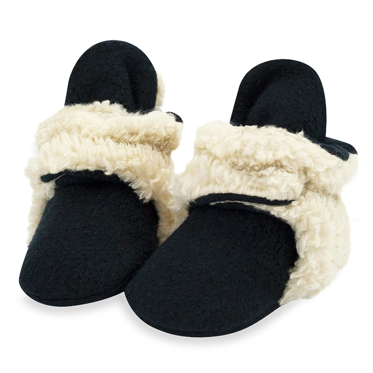 Zutano Baby Furry Fleece Booties with Grippers, Organic Cotton Lining