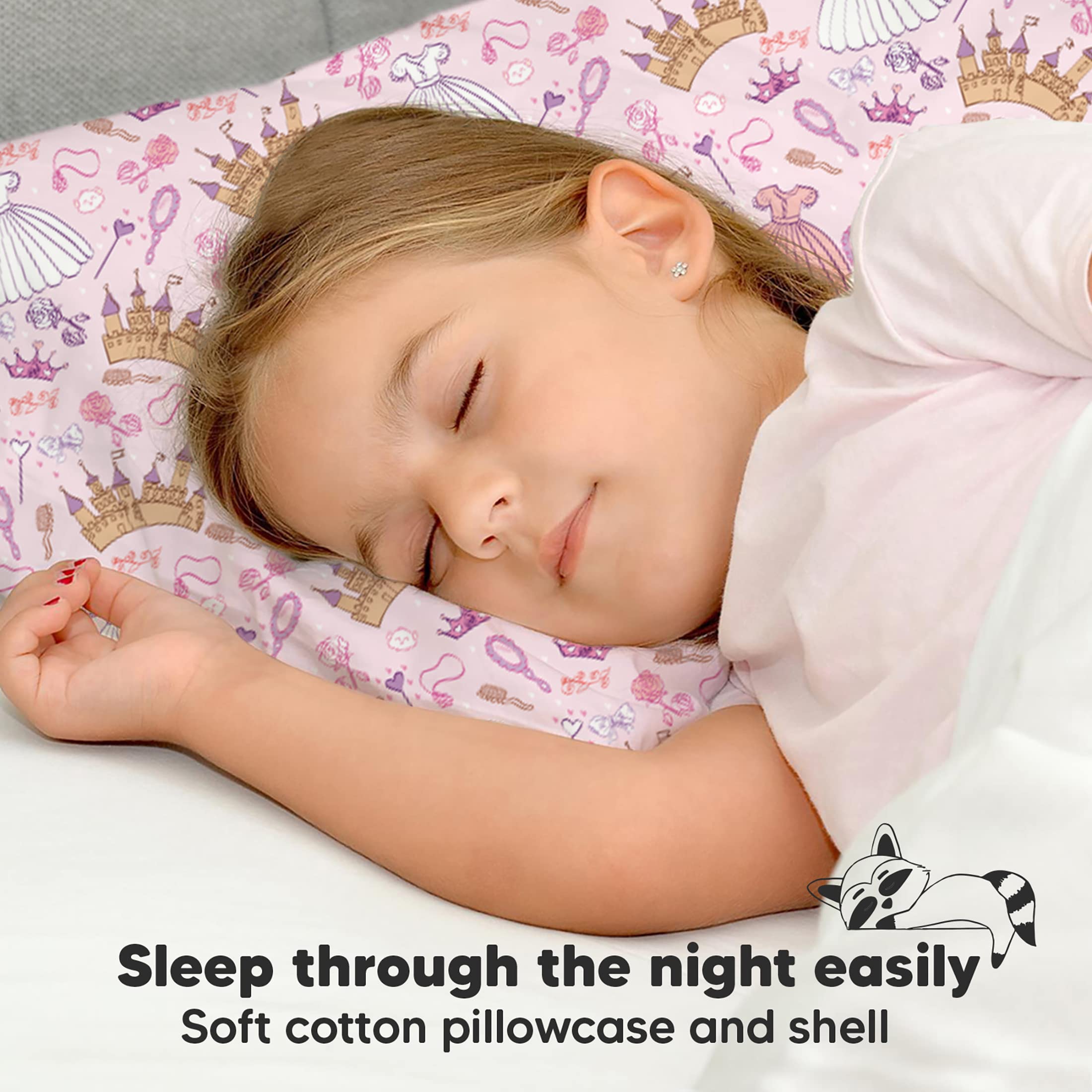 Toddler Pillow with Pillowcase 13x18 My Little Dreamy Pillow(Dear Princess)
