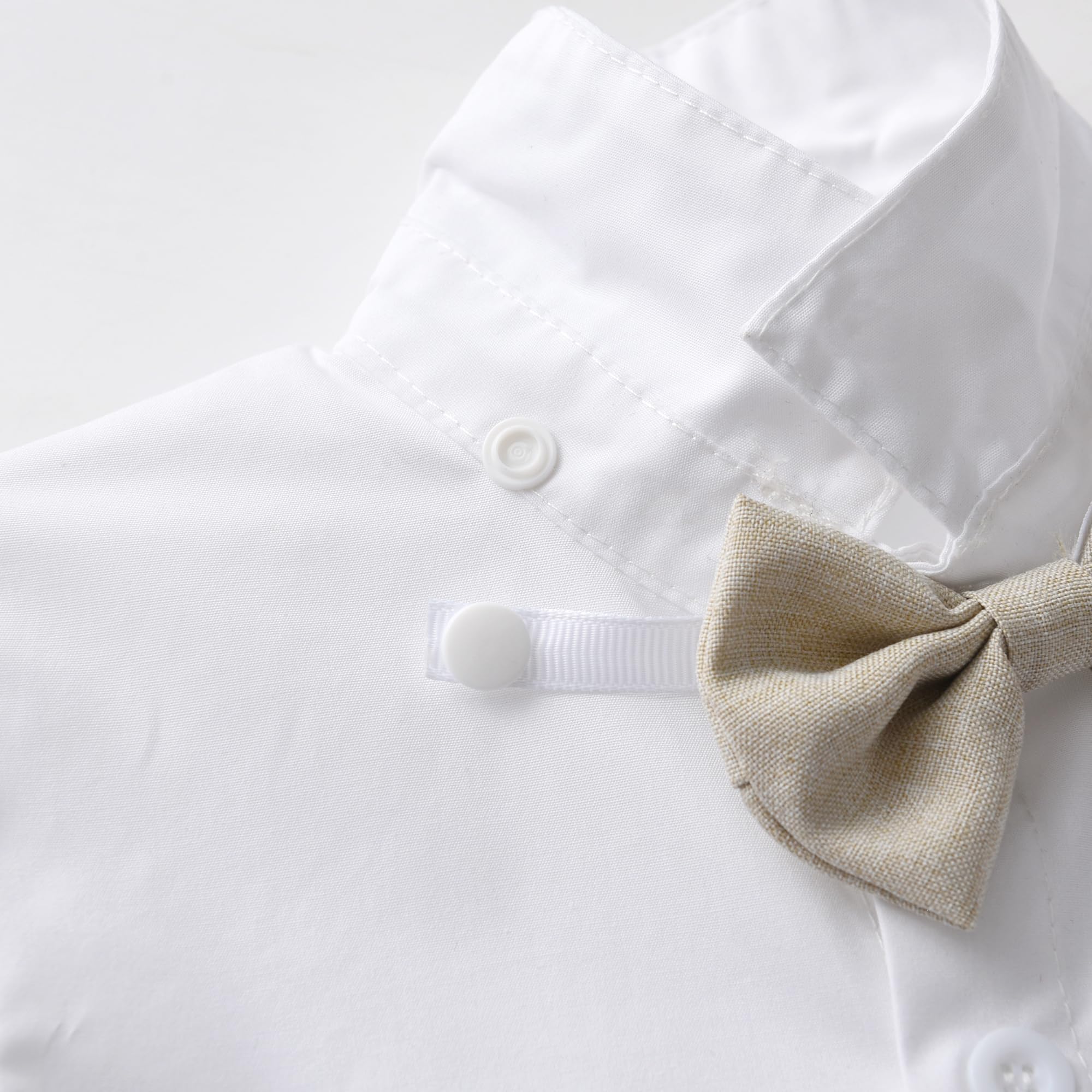Boarnseorl Baby Boys Gentleman Outfits Pants Sets,Infant Shirt + Pants + Bow Tie + Suspenders,3-4Y