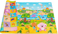 Baby Care Play Mat (Medium, Playful - Pinko & Friend) 73’’ x 49’’ Original One-Piece Reversible Rollable Waterproof Play Mat for Infants, Babies, Toddler, and Kids