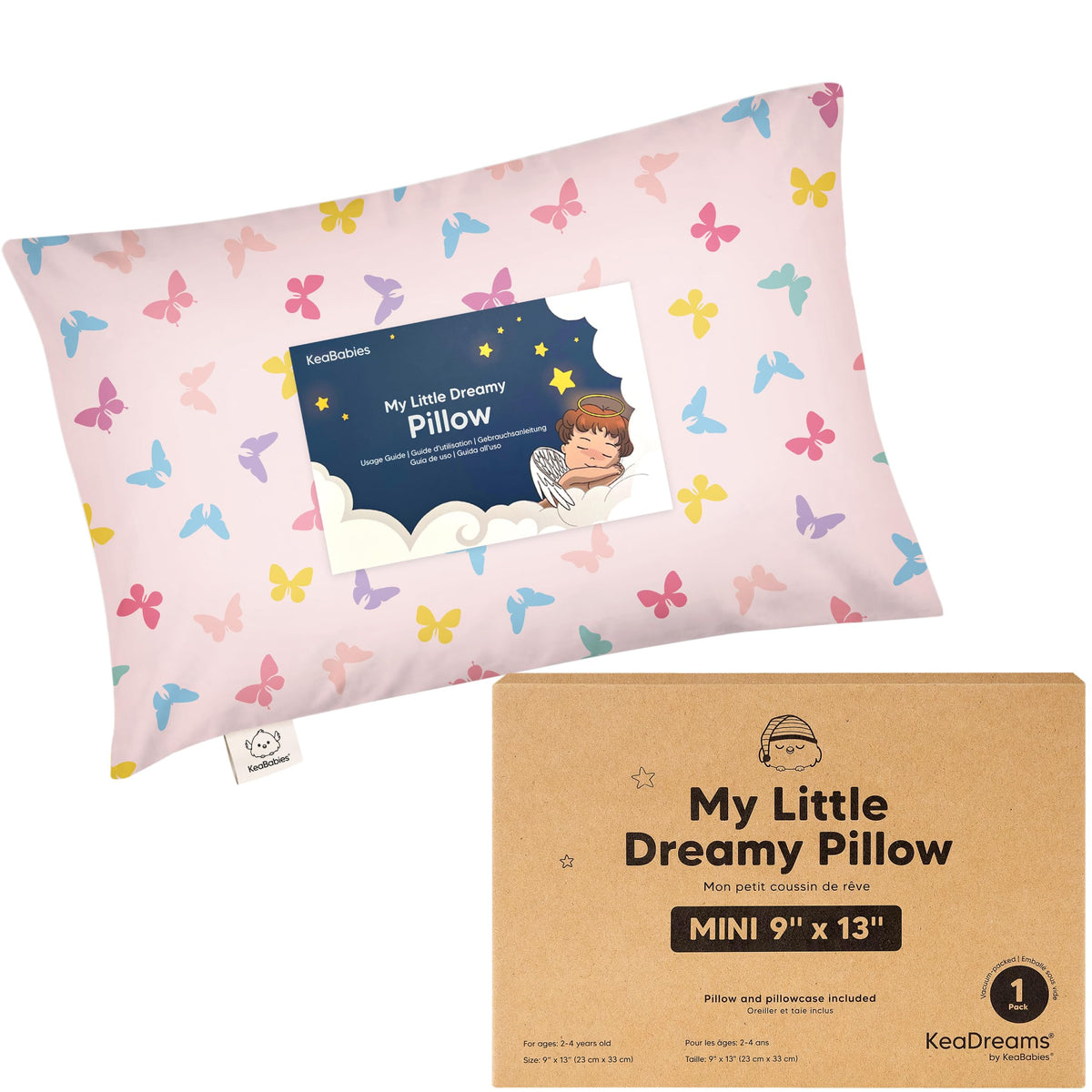 Mini Toddler Pillow with Pillowcase, 9x13 My Dreamy Pillow, Jungle Green