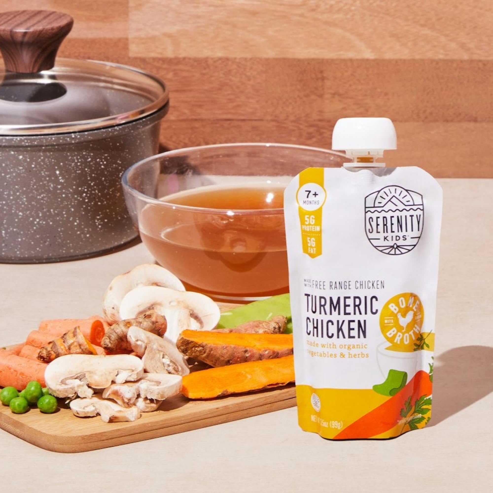 Serenity Kids Chicken Bone Broth Baby Food, No Added Sugar, 3.5 Oz, 12 Pack