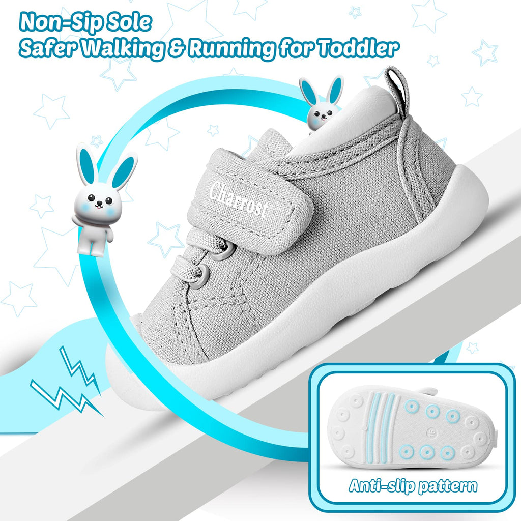 Charrost Baby Walking Shoes Toddler Girl Boy Soft Breathable Canvas Shoes