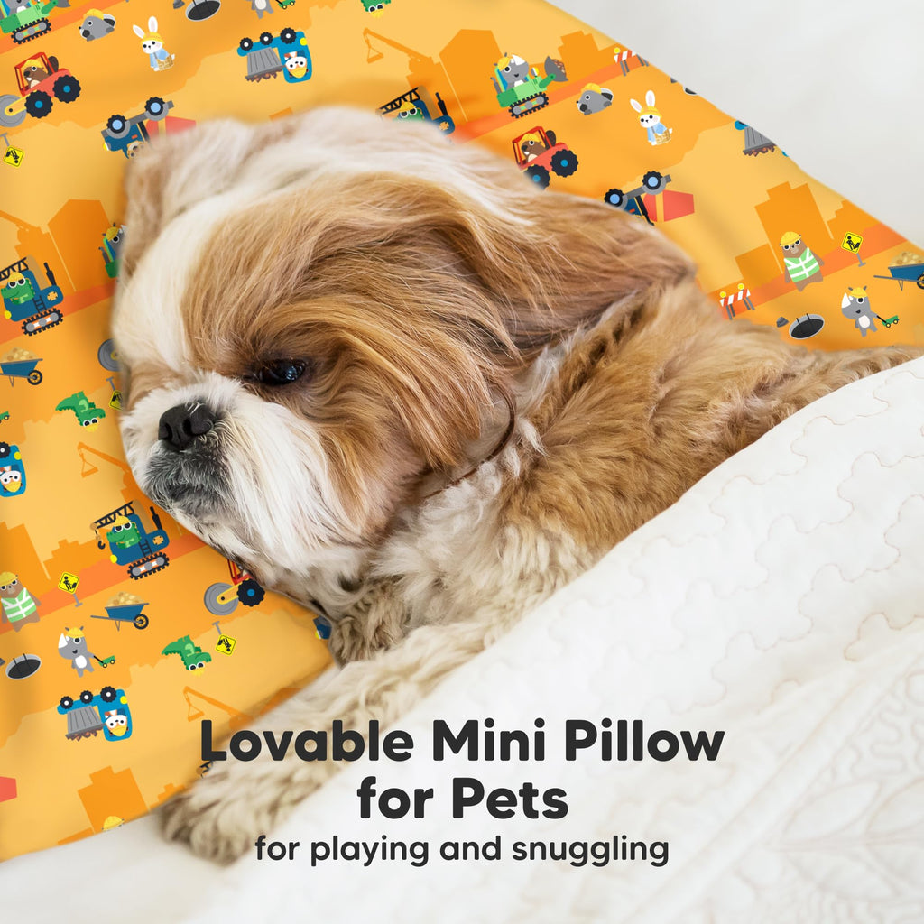 Mini Toddler Pillow with Pillowcase, 9x13 My Dreamy Pillow(Little Builders)
