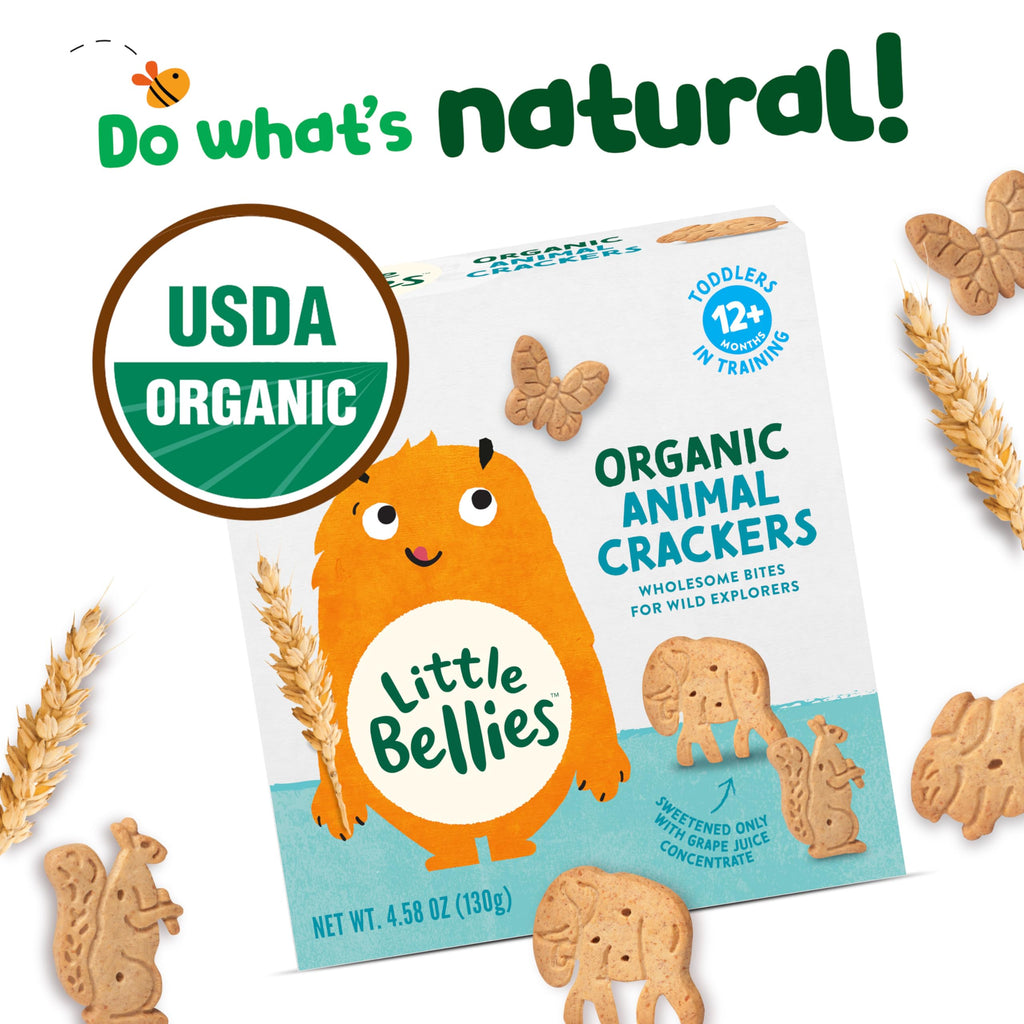 Little Bellies Organic Animal Crackers Toddler Snack 4.58 oz, 5 Pack