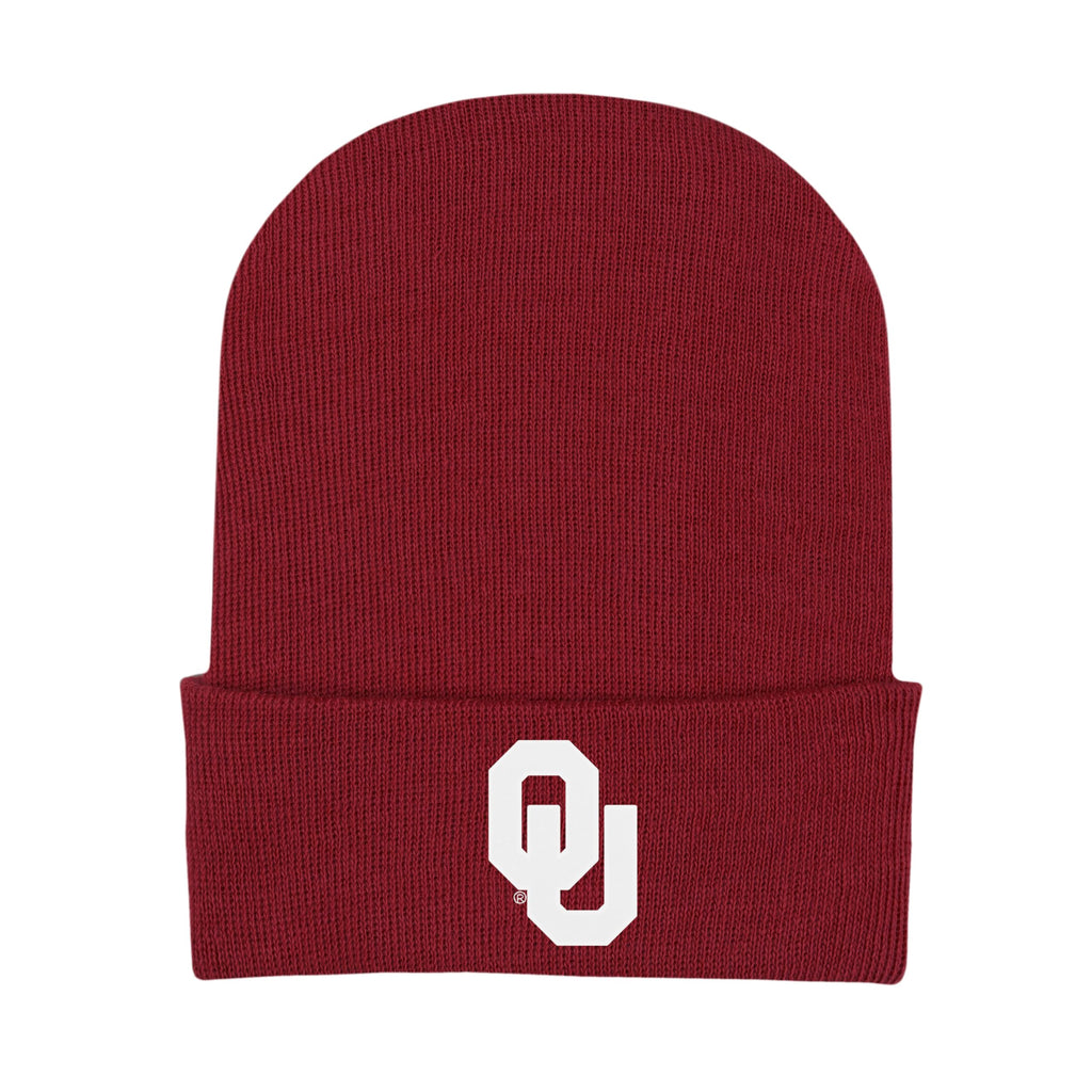 College Baby Infant Knit Cap Oklahoma Sooners Logo - Crimson - Newborn