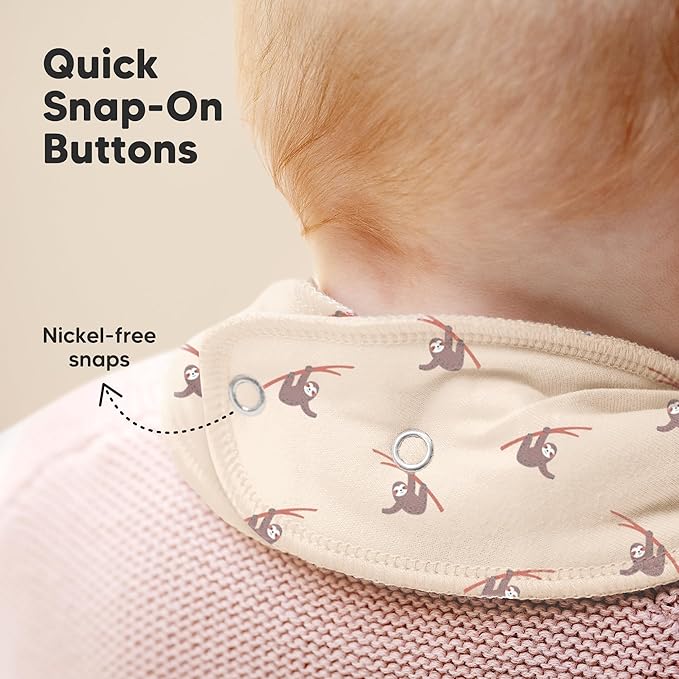 10-Pack Organic Baby Bandana Bibs for Girls - Super Absorbent Triangle Baby Bibs for Drooling and Teething Infant, 100% Cotton Extra Soft for Newborn, Infant 0-36 Months (Mesozoic)