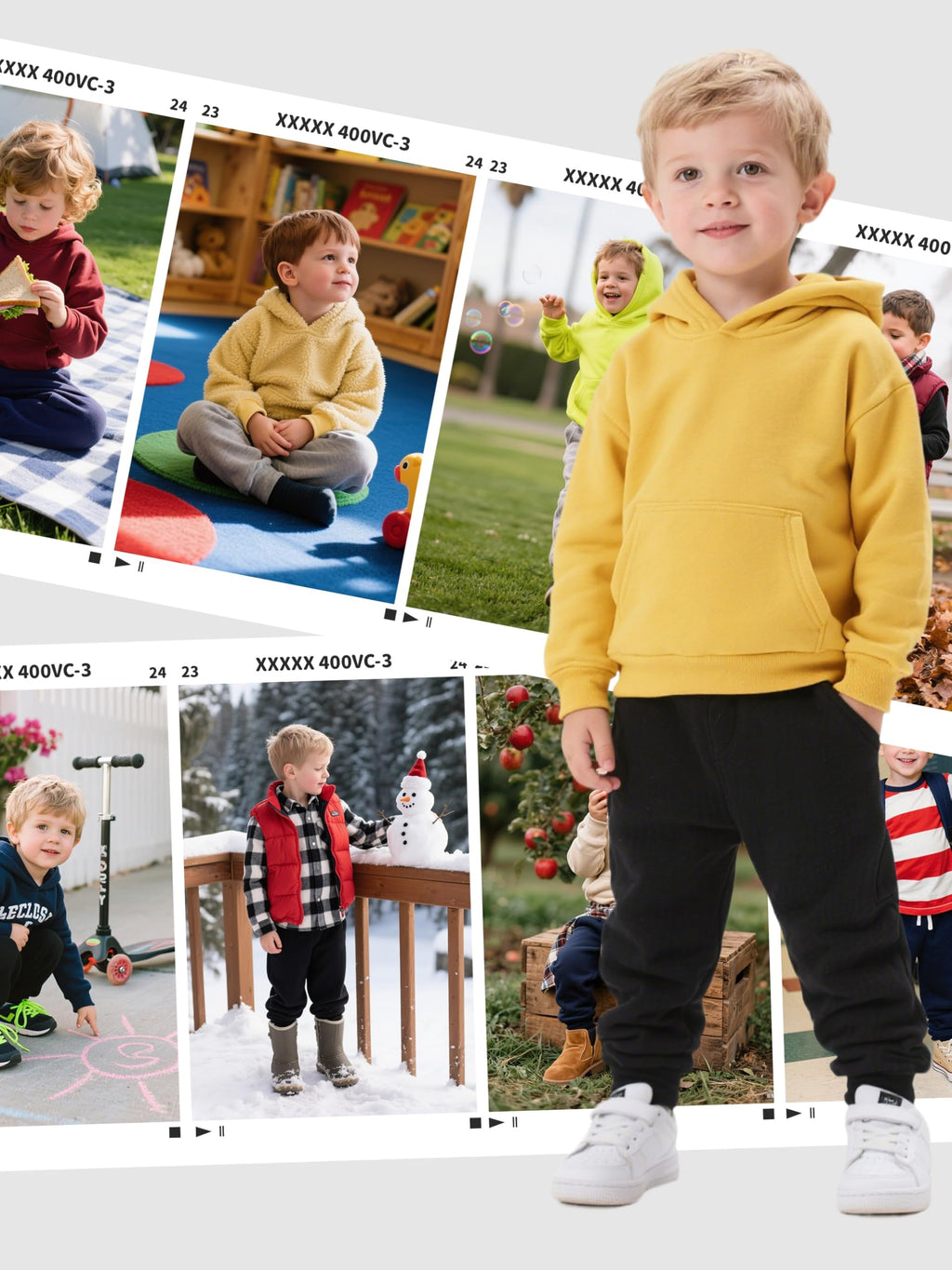 Feyoyi 3 Pack Fleece Toddler Boys Sweatpants Kids Joggers Soft Cotton Toddler Boys Girls Sweatpants with Pocket Drawstring