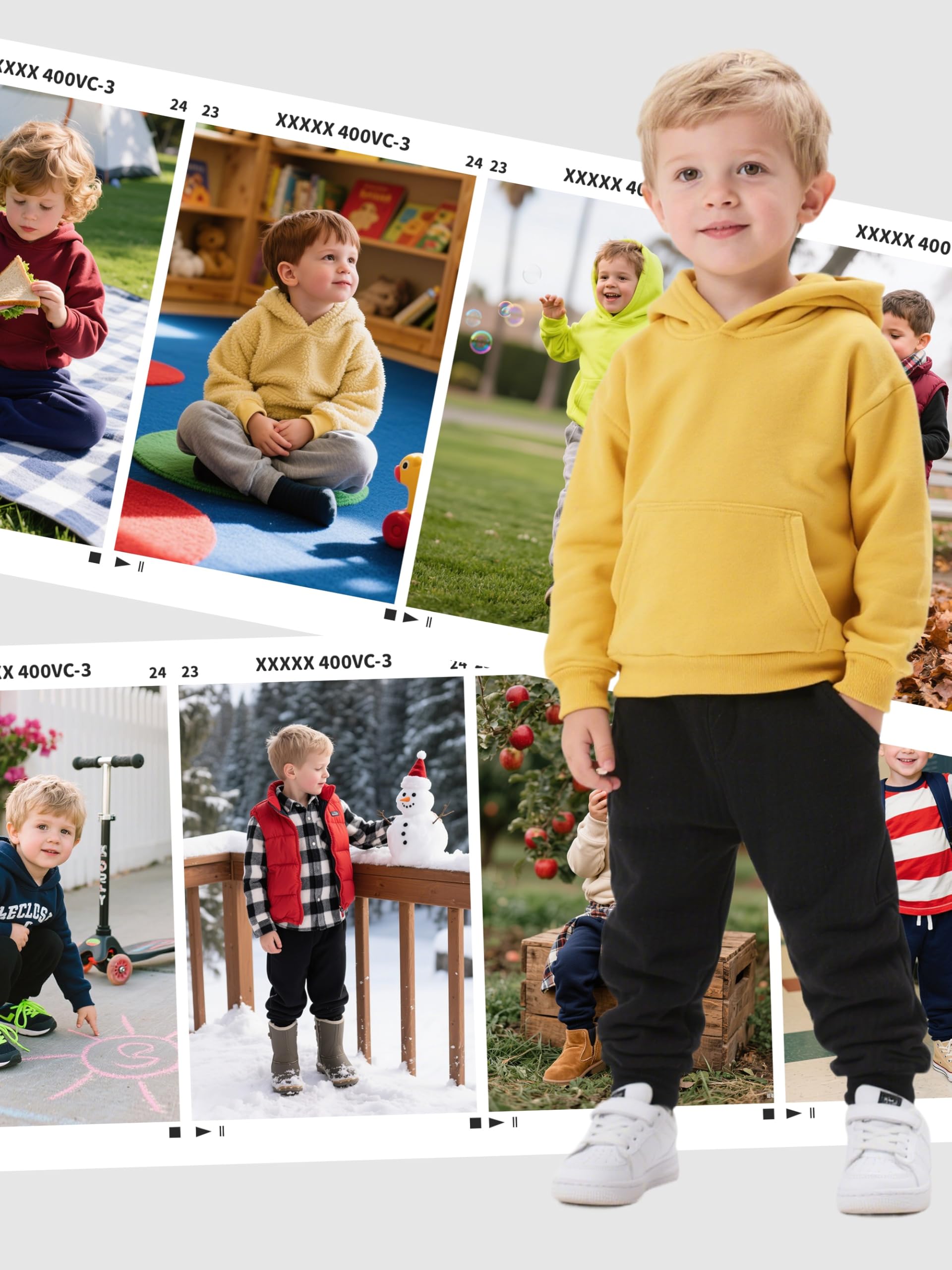 Feyoyi 3 Pack Fleece Toddler Boys Sweatpants Kids Joggers Soft Cotton Toddler Boys Girls Sweatpants with Pocket Drawstring