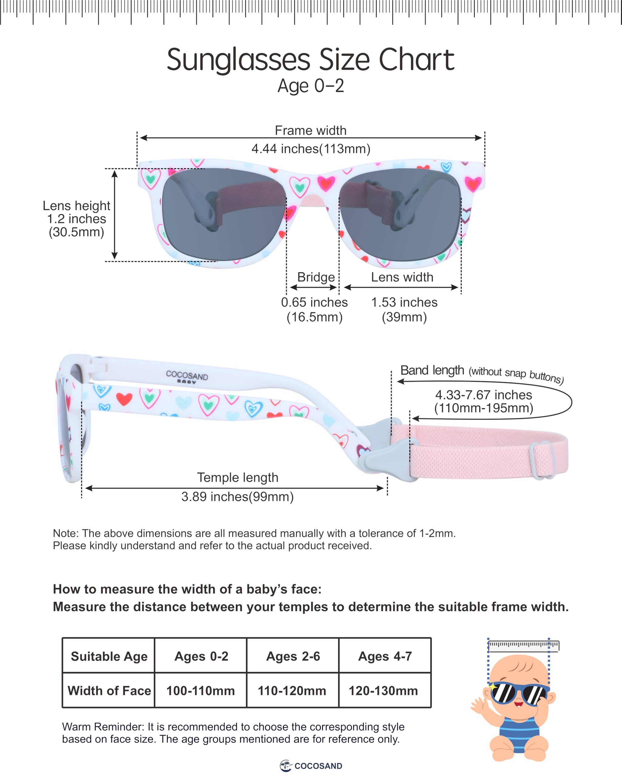 COCOSAND Flexible Polarized Baby Sunglasses with Strap