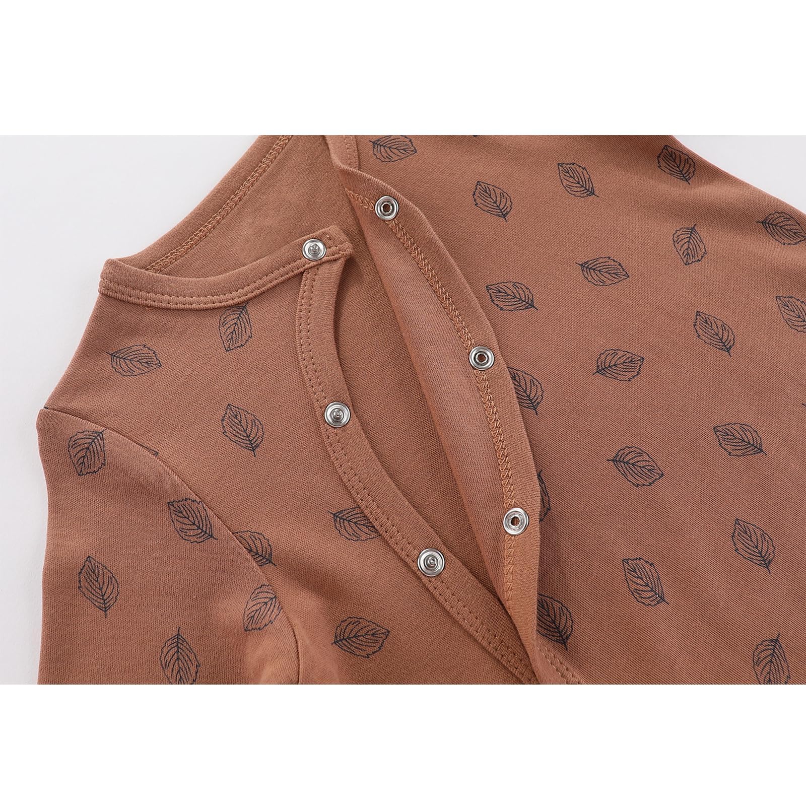 JELYLOVE 3 Pack Long Sleeve Baby Footed Rompers 0-12 Months