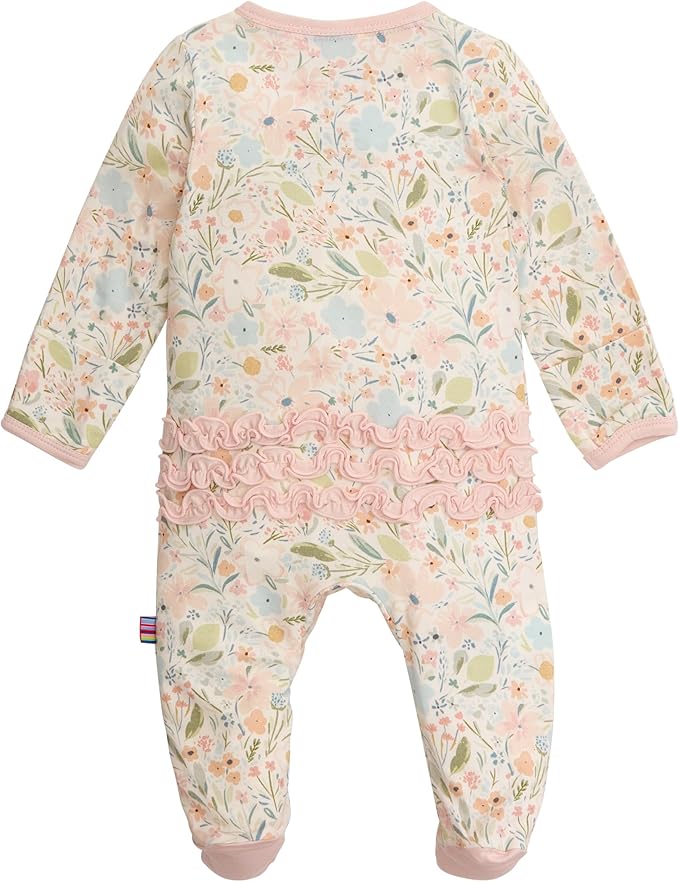 Magnetic Me Girls Modal Magnetic Baby Footie Pajamas | Silky Soft Modal Fabric | Baby Sleepers Available Sizes PRE - 24M