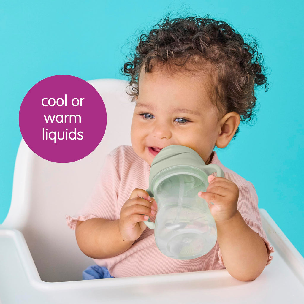 b.box Sippy Cup with Weighted Straw, Toddler Straw Cup, Spill Proof, 8oz
