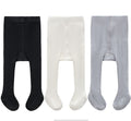 CECORC Girls Tights – Thick Toddlers Girl Leggings -Dance Socks–Seamless Cable Knit Cotton Stockings – Infants Pantyhose 3 Pack, 4-6 Years, White+Black+Grey