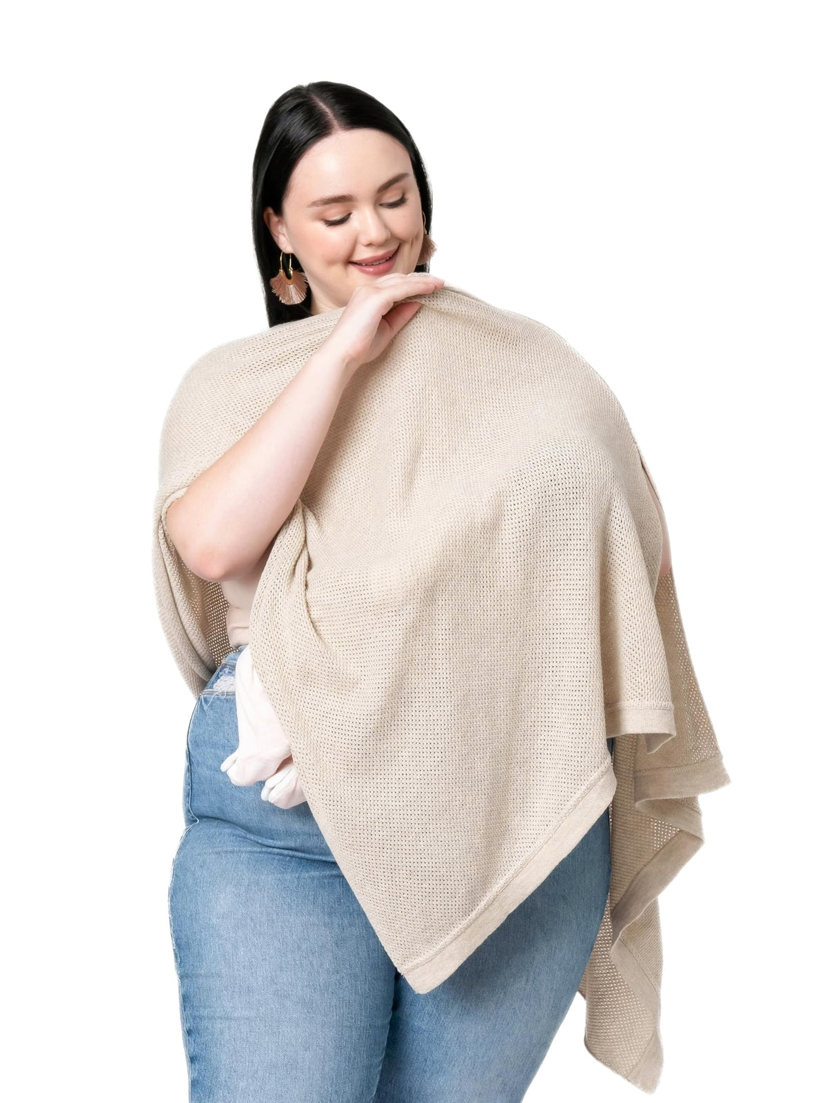 We are Amma | The Cocoon™ - Newborn Essentials Must Haves: Nursing Cover for Breast Feeding Essentials | Nursing Sweater Used as Breastfeeding Cover (Navy, One Size)