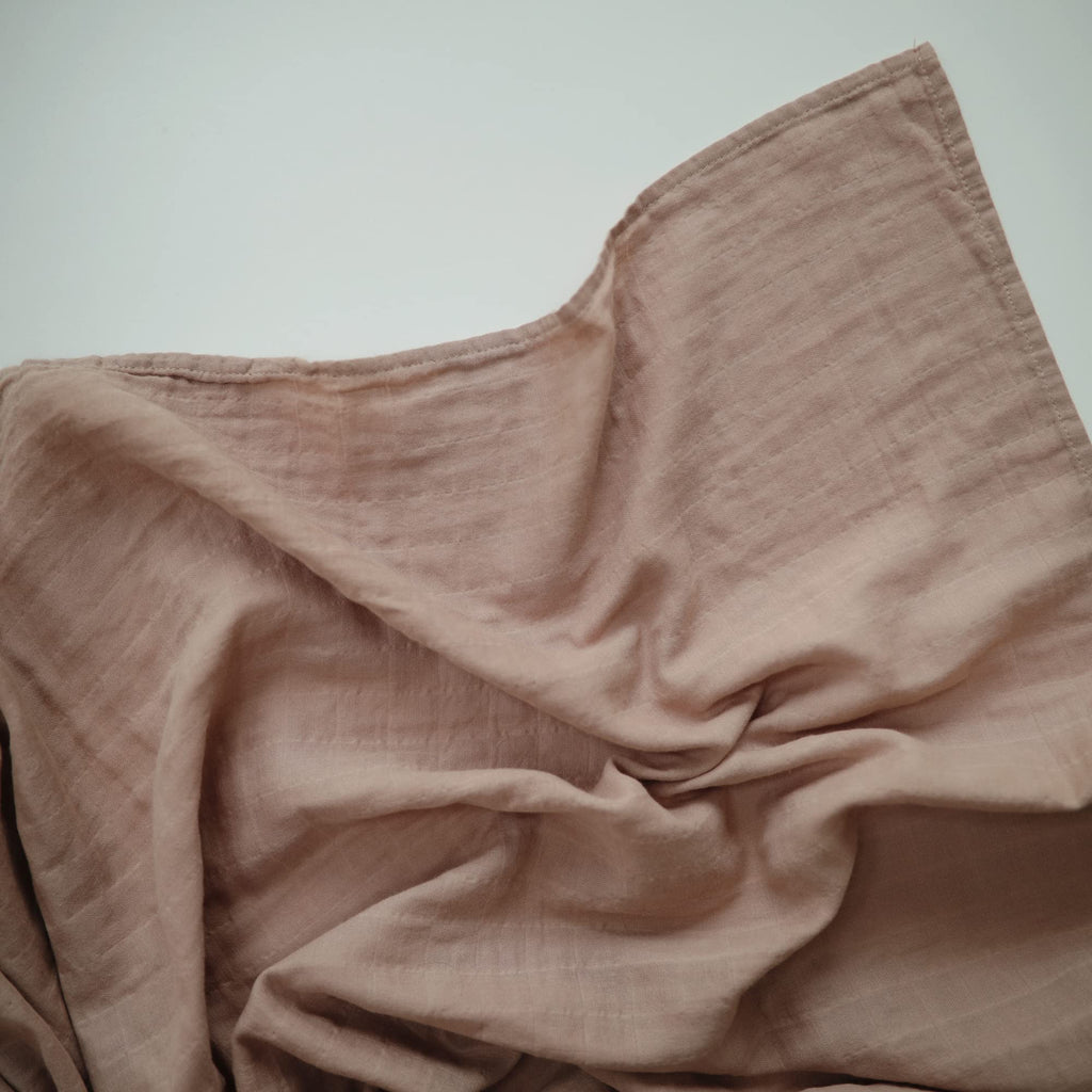 mushie Muslin Baby Swaddle Blanket | 100% Organic Cotton (Natural)