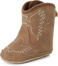 MK MATT KEELY Leather Western Boots Cowboy Bootie Soft Sole Non-Slip Crib Shoes for Baby Infant Toddler Girls Boys Newborn