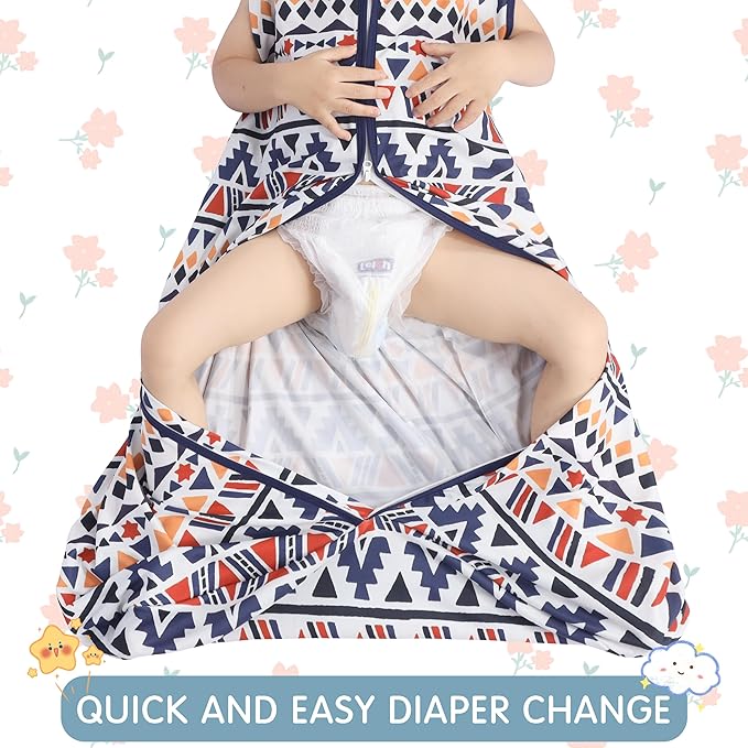 3 Pack Baby Sleep Sack 100% Rayon Cotton Baby Sleeping Bag 2-Way Zipper Toddler Wearable Blankets TOG 0.3. (Soccer&Triangles&Blue, 18-24 Months)
